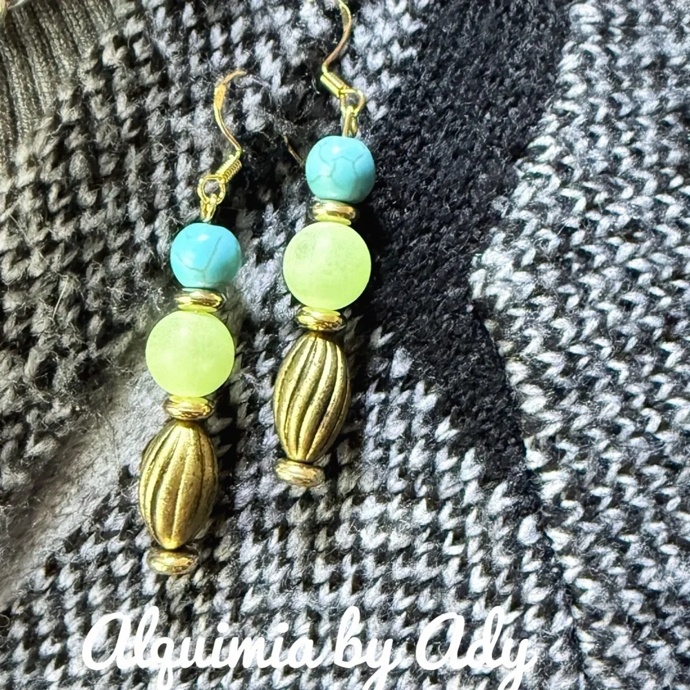 Turquoise and gold earrings